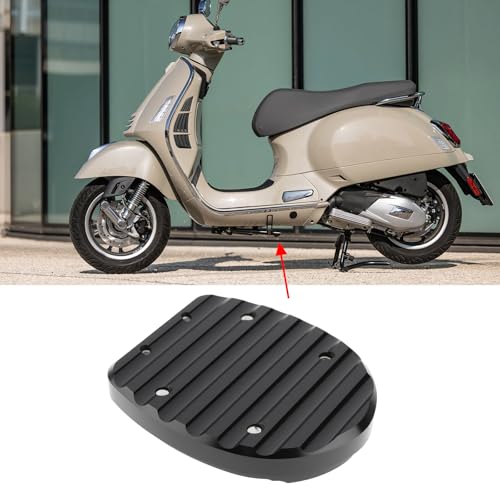 Be In Your Mind Motorrad-Ständer-Verlängerungspad Seitenständer-Plattenpad Kompatibel mit Vespa GTS GTV GT Beverly400s Schwarz