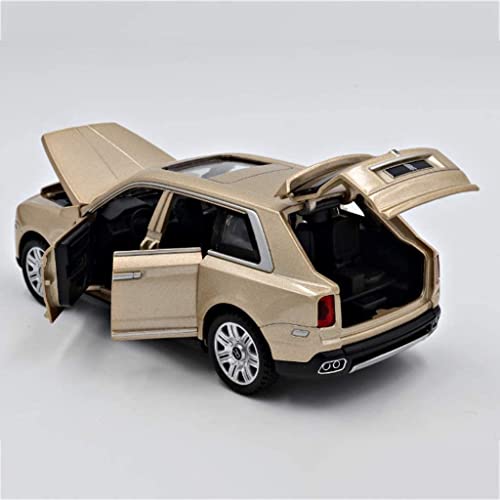 Image of 1:32 Diecast Rolls Royce Cullinan Toy Car Alloy Metal Vehicle with Pull Back Action Openable Doors Lights & Music Gift for Boys Girls Kids & Collectors (Gold)