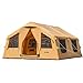 VEVOR Inflatable Tents for Camping, 8-12 Person Easy Setup Blow up Tent with Hand Pump, 4 Season Luxury Glamping Tent with 2 Skylights, Canopy, Stove Jack, 2 Doors & Mesh Windows (Include Storage Bag)