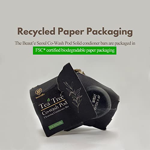Beaut'e Seoul Tea Tree Solid Cleansing Conditioner Bar – 2 Set Of Conditioner Natural Curly Hair Products,Activated Charcoal Scalp Treatment Dandruff Care,Coconut Cowash, Moisturizer #TOP6