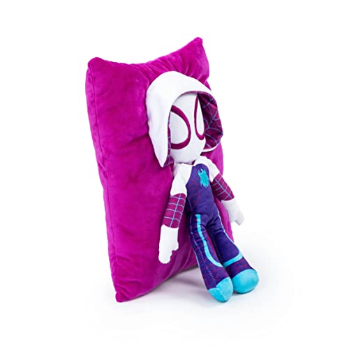 Image of Jay Franco Spidey & His Amazing Friends Gwen Ghost Spider 3D Snuggle Pillow - Super Soft Plush Pillow - Measures 15 Inches