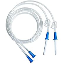 HealthAndYogaTM Replacement Enema Tubing Super Economical, Hygienic, Medical Grade PVC - 1.5 Meter with Hose Clamp and Nozzle Enema Supplies Compatible with most Bucket Bag Kits 2 Set