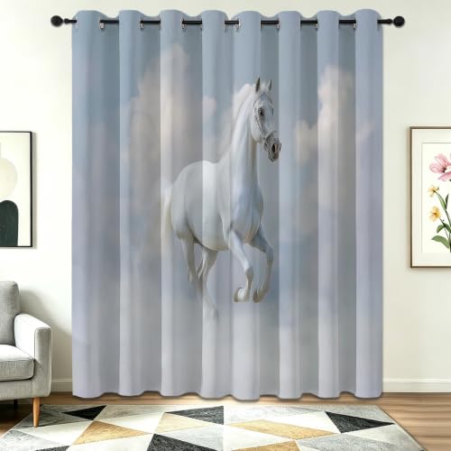 Rideaux occultants chevaux 75x166cm lot de 2 en polyester isolant - 2