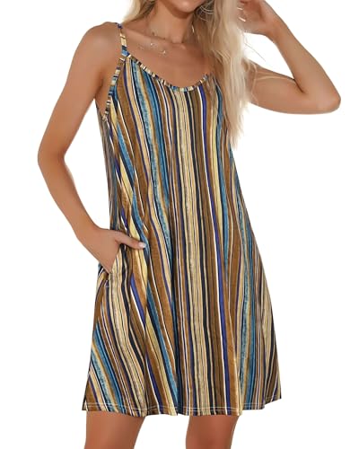 Image of JOELLYUS Womens Spaghetti Strap Dress Summer Dresses Beach Cover Ups Casual Sundresses with Pockets 2026