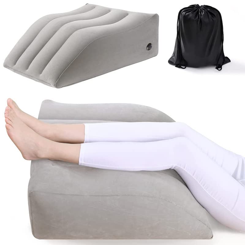 Jowenia Cojín para piernas para elevar las piernas, cojín inflable para un mejor ajuste en la piel, cómodo cojín para las piernas para dormir, mejora la circulación sanguínea y reduce la hinchazón