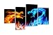 Produktbild Leinwandbild Feuerdrachen LW353 Wandbild, Bild auf Leinwand, 4 Teile, 180x115cm, Kunstdruck Canvas, XXL Bilder, Keilrahmenbild, fertig aufgespannt, Bild, Holzrahmen, Abstrakt, Asia, Drache