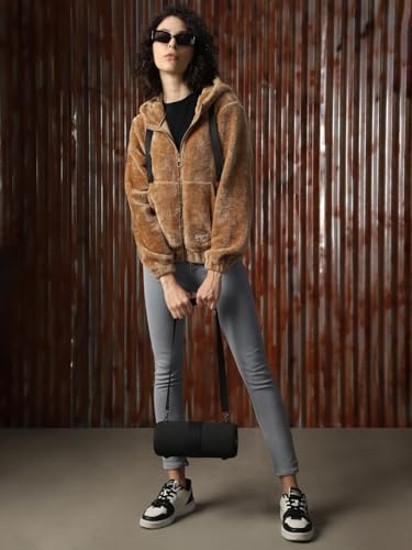 Image of High Star Women Solid Polyster Oversized Fit Long Sleeve Jackets