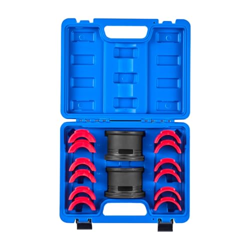 VEVOR Kit de Presse à Roulements 14 Pièces, Coffret d’Outils de Démontage et de Montage de Bagues et Joints de Roulements, avec Bagues et Adaptateurs, en Acier au Carbone, pour Entretien Automobile