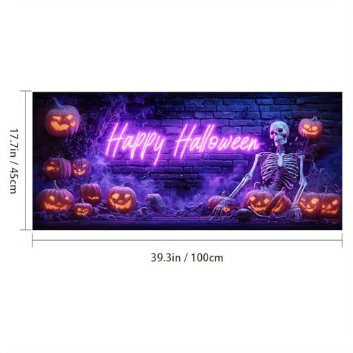 HOMETITUTE Halloween Skeleton Pumpkin Film para Ventana miniatura 3