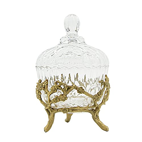 Kristallglas Schmuckschatulle, Kupfer Dekorative Ornamente Andenken Geschenkbox Cover