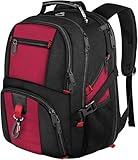MATEIN Groß Laptop Rucksack Herren 17 Zoll, 17,3 Zoll Arbeit Wasserdicht Backpack Laptoptasche Reisen Rucksack, Schulrucksack Teenager Jungen Anti Diebstahl Business, Rot