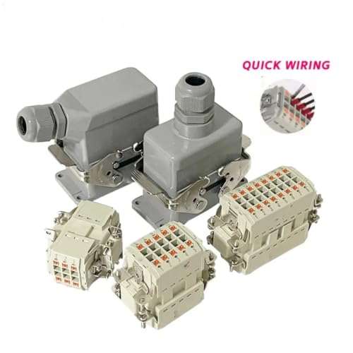 Conector de carga pesada rectangular de 10 pines recto con terminales de tornillo 3