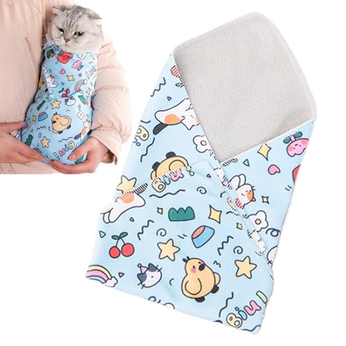 猫用グルーミングラップ,拘束脱走防止バッグ | 歯磨き用スワドルラップ | 耳・目・爪のグルーミング・トリミング・入浴用 犬・子犬・子猫向け