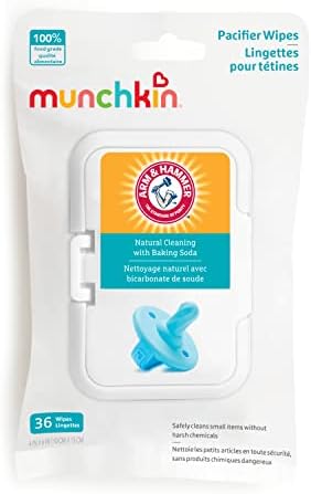 Munchkin Arm & Hammer Pacifier Wipes - Safely Cleans Baby and Toddler Essentials, 1 Pack, 36 Wipes