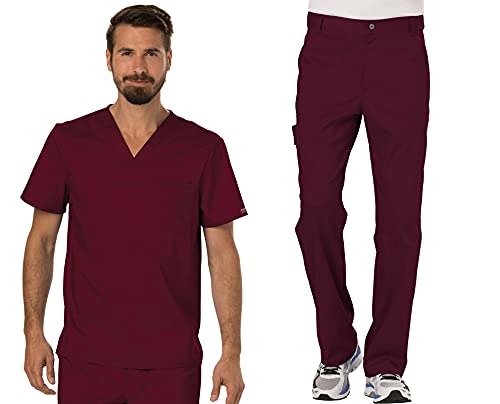 Ensemble médical bordeaux Cherokee pour les longues gardes hospitalières des hommes en taille M