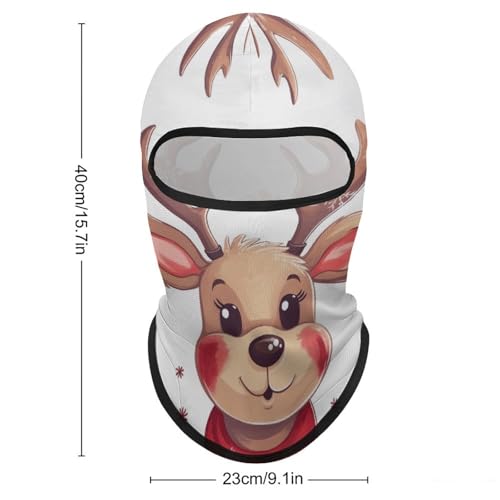 Balaclava para hombre, máscara para esquí y ciclismo, con diseño navideño de reno, protector facial de invierno miniatura 2
