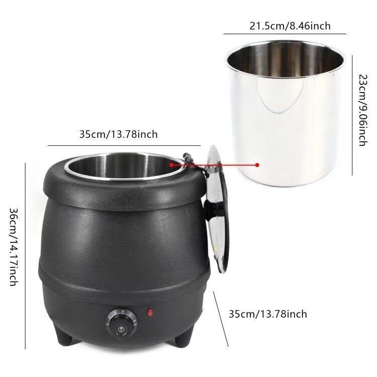 QXIWAOE Bouilloire à Soupe 10 L, 400 W, Chauffe-Soupe électrique