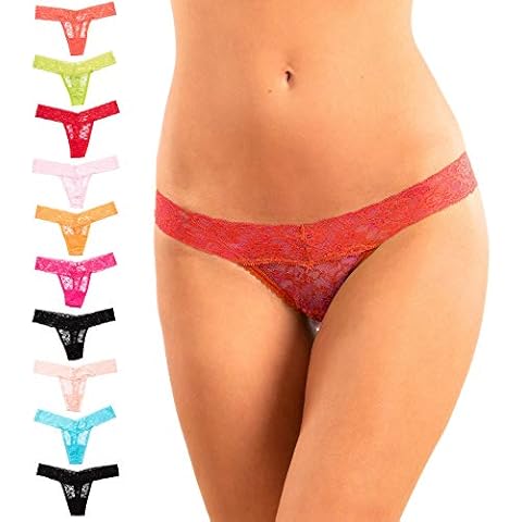 Alyce Ives Intimates Womens All Lace Thong, Pack of 10 - Multi - Large Cover