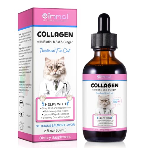Liquid Collagen for Cats, Collagen Drops for Cats - Supports Cat Skin & Coat Health, Digestive Health, Supports Itch Relief, Pet Supplies Cat Supplement Multivitamin Liquid Drops for Cats - 60 ml