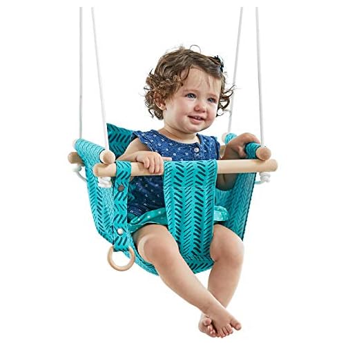 HAPPY PIE PLAY&ADVENTURE Secure Canvas Hanging Swing Seat Indoor Outdoor Hammock Toy for Toddler (Bright Green)