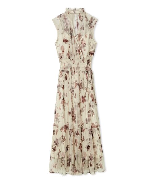 【新品】FRAY I.D シアーフラワープリーツワンピース BEG 1 FRAY I.D ワンピース 「00サイズ」シアーフラワープリーツ