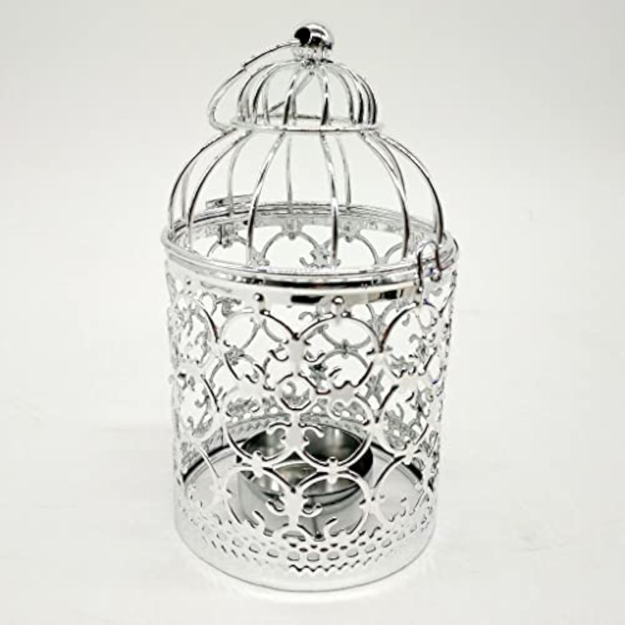 Electroplated Metal Birdcage Tea Light Candle Holder
