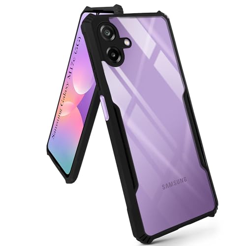 Image of Jkobi Hybrid Back Cover Case for Samsung Galaxy M17e (Shockproof with Polycarbonate Clear Panel | Professional Black)