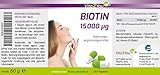 Vita2You Biotin 15.000 mcg (Vitamin B7) 240 Kapseln - Hochdosiert mit 15mg - Für Haut und Haare - Premium Qualität - Made in Germany