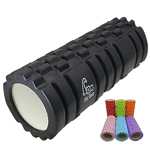 FitGear High Density EVA Foam Roller Deep Tissue Muscle Roller – Black – Yoga, Stretching, Massage