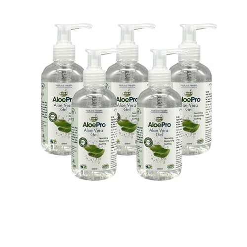 Aloe Pro Pure Vegan Aloe Vera Gel 200ml – Natural Aftersun, Cooling, Moisturising & Soothing | Cruelty Free | For Skin & Hair | Bug Bites, Minor Burns, Dermaplaning, Post-Laser Care