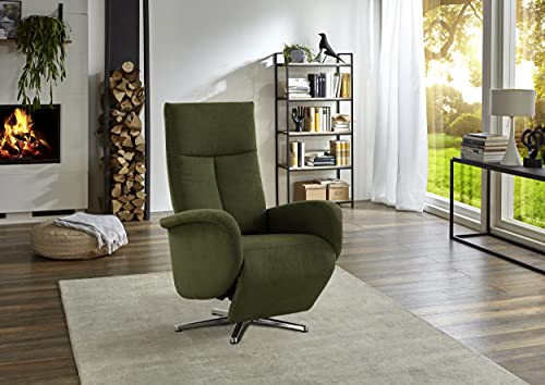 CAVADORE TV-Sessel Juba / Pflegeleichter Fernsehsessel mit Aufstehhilfe + elektrisch verstellbarer Relaxfunktion / 2 E-Motoren / 75 x 112 x 82 / Soft Clean Bezug, Grün – Bild 3