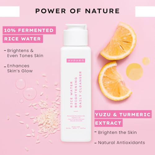 Image of Hyphen Double Brightening Cleanse & Treat Combo |10% Rice Water Face Wash & 18% Brightening & 20% Collagen Boost Face Serum | Brightens & Treats Pigmentation | All Skin Types (Pack of 2)