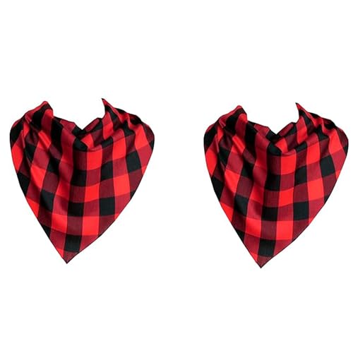 Genérico Pack 2 Cachirulo Zaragoza, 70x70x100 cm, Pañuelo Cuadros Rojo y Negro, Pañuelo Fiestas, 80% Algodón, Fiestas Zaragoza, Para Cuello, Cabeza o Cintura, Unisex, Acabado Pespunte