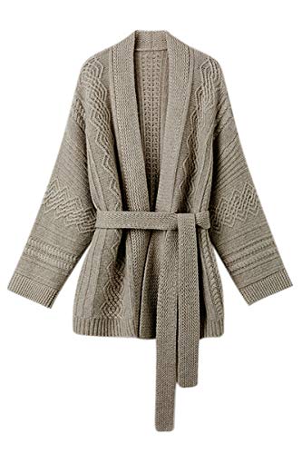 Mid-Length Merino Wool Blend Open Cardigan Long...
