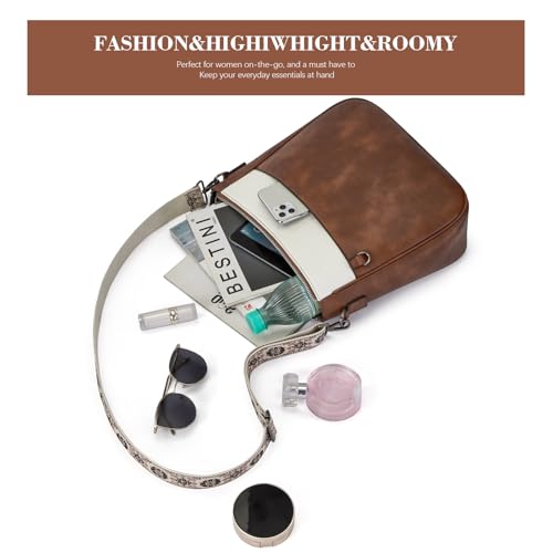 Image of 2PCS /Set Crossbody Bags for Women,Vegan Leather Hobo Purse Wallet For Women Set,Shoulder Bags With 2 Adjustable Strap