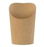Monouso | 55 Vasos de Cartón Kraft para Fritos y Wraps Ø8,1x1,5cm, Biodegradables, Vasos para Comida, Comercio, Eventos