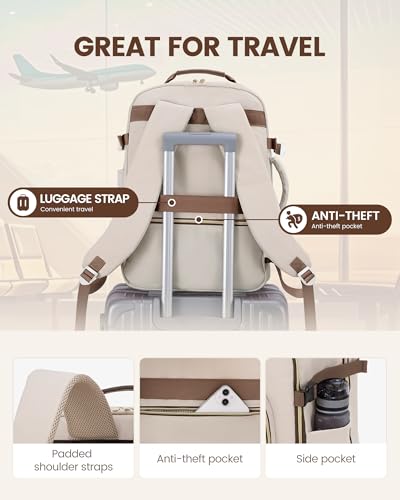 Image of LOVEVOOK 40L Travel Backpack Flight Approved Carry on Backpack,3 Packing Cubes,Waterproof Personal Item Travel Bag,TSA Carry on Luggage Suitcase Travel Essentials,Gifts for Women & Men,fits 17 inch Laptop