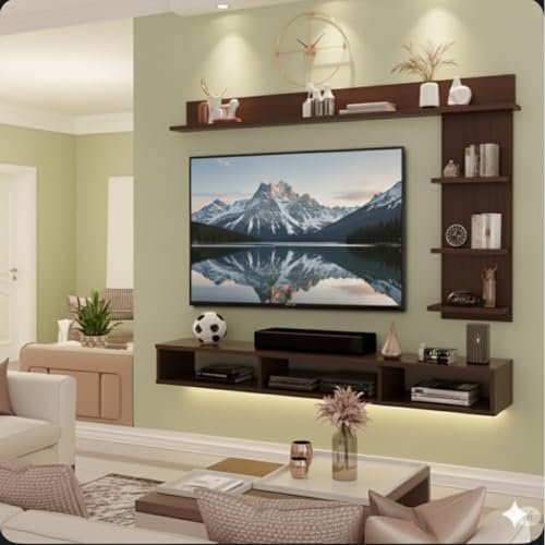 Image of Bros Moon MDF C Shaped 32 inches Tv Cabinet for Wall for Living Room /Kid's Room /Bedroom (Suitable for Upto 32 inches Smart tv)