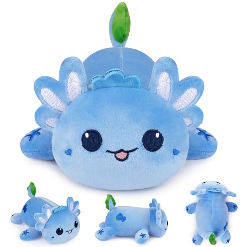 Yamepuia Axolotl Plush,Cute Blueberry Axolotl Plush Pillow,18cm Blue Stuffed Animal Toy Cute Hugging Animal Plushie Pillow Birthdays Gifts for Kids Boys Girls,Home Decoration
