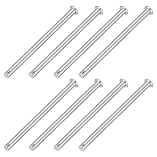 QUARKZMAN 8Pcs Pasadores Horquilla Un Solo Agujero M6 X 90mm, Pasadores Horquilla Cabeza Plana Acero Inoxidable 304 Para Pestillo Remolque, Reparación Mecánica, Instalación Muebles, Equipo