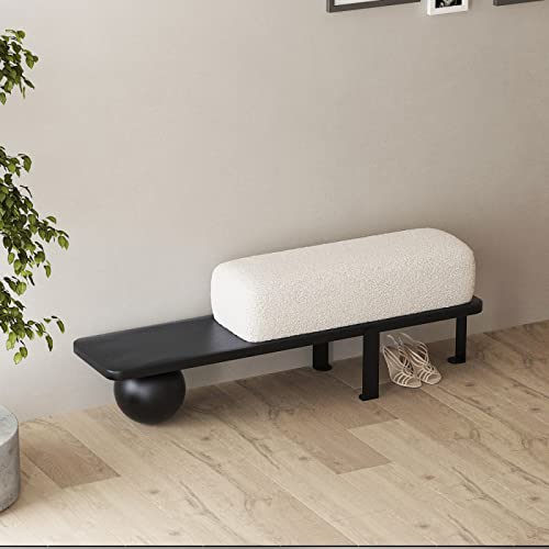 Banc chaussure rembourré de 80 cm en métal pour entrée et chambre