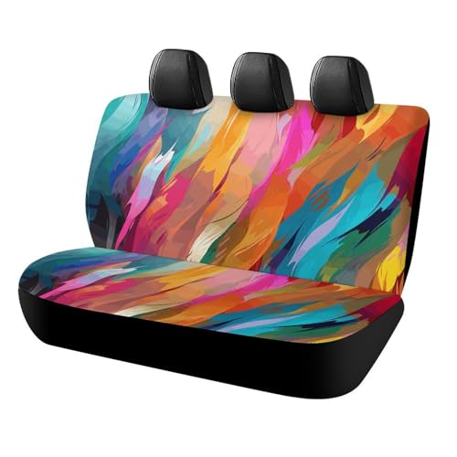 Funda de asiento de coche arcoíris duradera para tapicería trasera de SUV