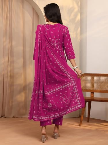 Image of Libas Printed Cotton Blend Straight Kurta Set for Women | daily wear suit