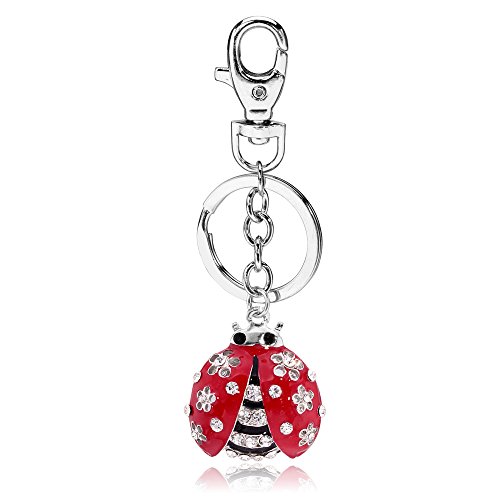 Liavy's Ladybug Charm Fashionable Keychain - Sparkling Crystal - Unique Gift and Souvenir