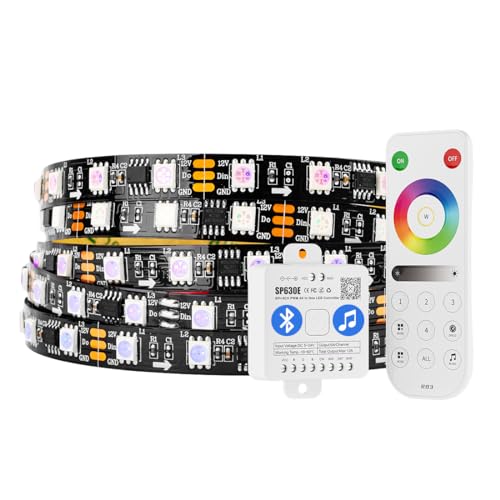 Tira LED RGB direccionable WS2811 5m con control remoto miniatura 1