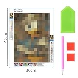 5D DIY Diamond Art Painting Kit Full Drill, Colorful Diamond Art Craft Crystal Embroidery Cross Stitch Pictures Paintings by Numbers for Kids Adults Gifts Home Wall Decoration - Gentleman Donald Duck - Image 2