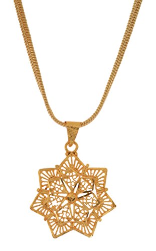 Image of Handicraft Kottage 1gm 22Ct Gold Plated chain with Pendant | latest & Stylish Celebrity Inspired Chain /Necklace /Jewellery Set /Fashion jewellery for Men, Women Boys Girls