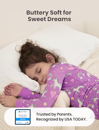 Image of PATPAT Bamboo Viscose Pajama Sets for Toddler Boys & Girls Baby Kids, Ultra-soft Snug fit Pjs Sleepers for Birthday Holiday