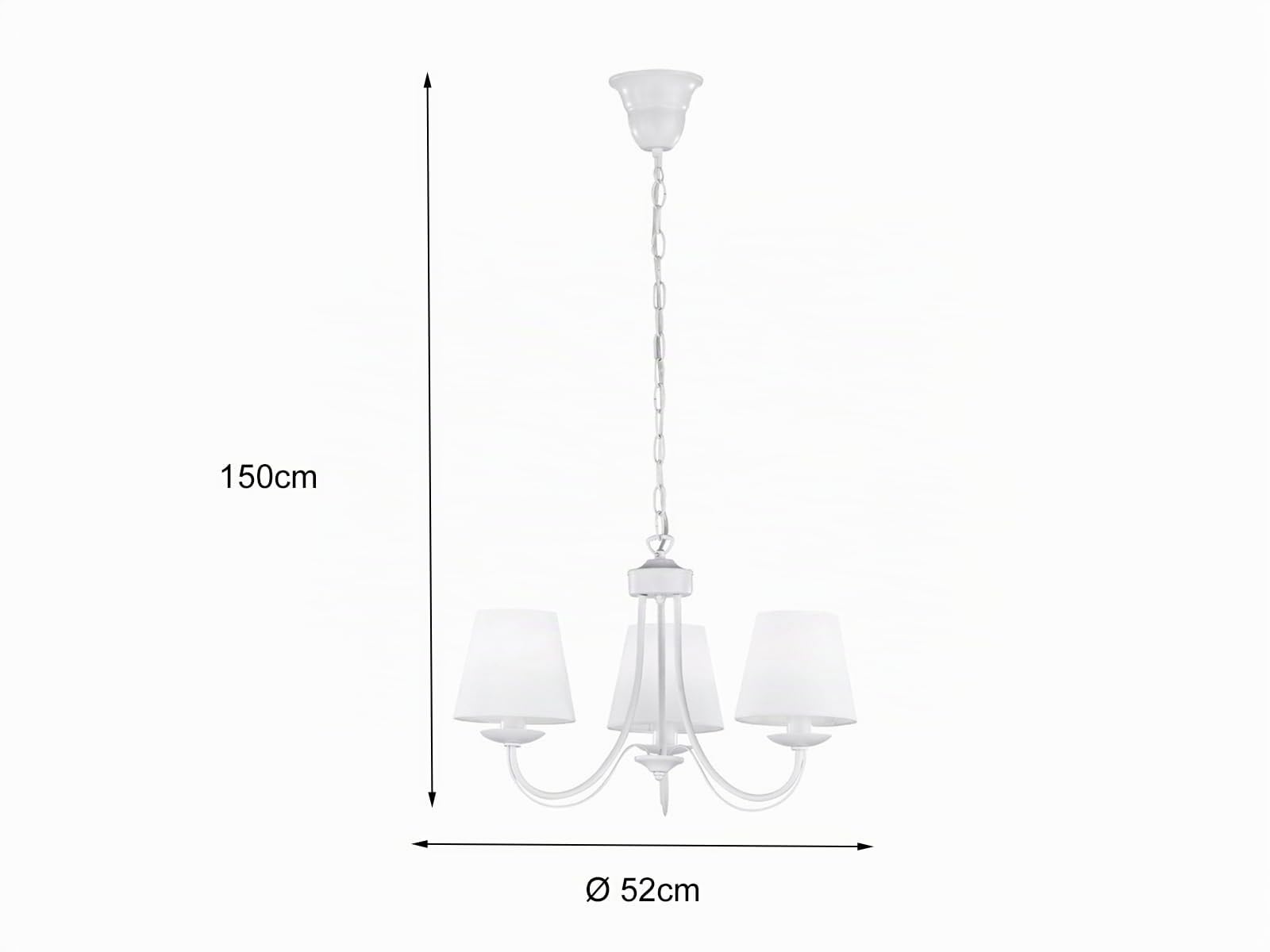 Trio Lighting Cortez Lámpara Colgante E14, 28 W, Blanco, 47 x 47 x 150 cm