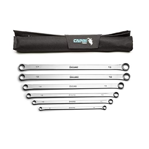 Capri Tools Schraubenschlüssel, 0 Grad, gekröpft, extra lang, CP11800-6MPK, 6-Piece Metric/Storage Pouch